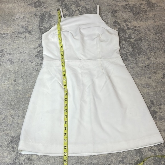 New French Connection Whisper Light Square Neck Mini Dress in White Sz 8 - Picture 11 of 13